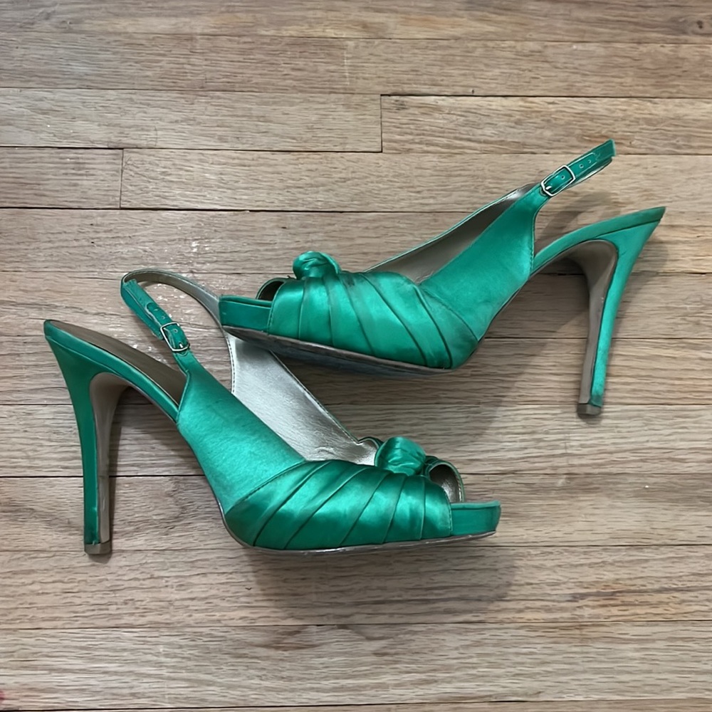 Nine West emerald colored heels.